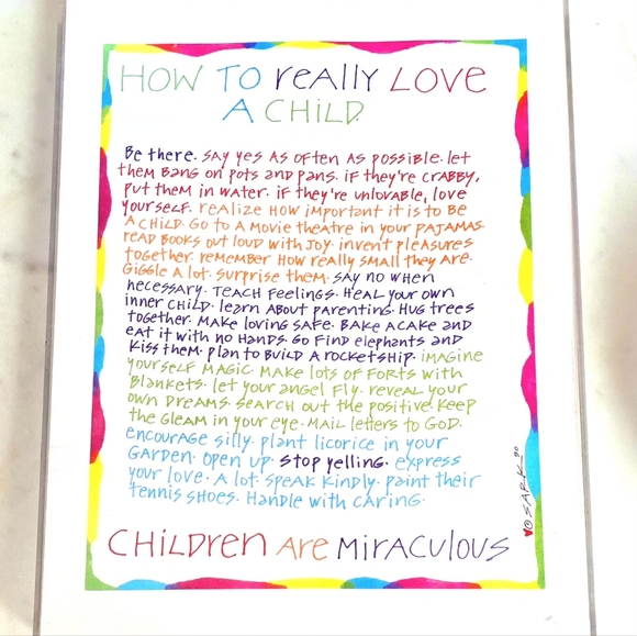 How To Love A Child Print In Plexiglass - Picture 1 of 7